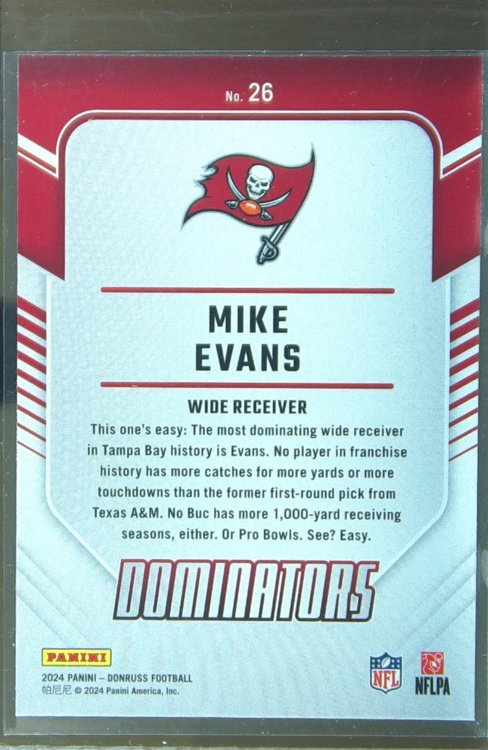 2024 Donruss Mike Evans #26 Buccaneers Dominators - Image 3