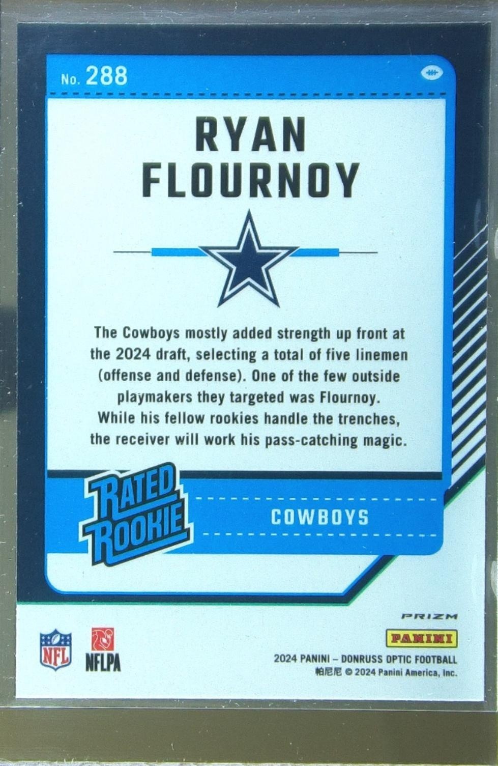 2024 Donruss Optic Ryan Flournoy Pink RC #288 Cowboys - Image 3