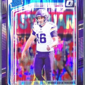 2024 Donruss Optic Will Reichard Purple Shock RC #297 Vikings