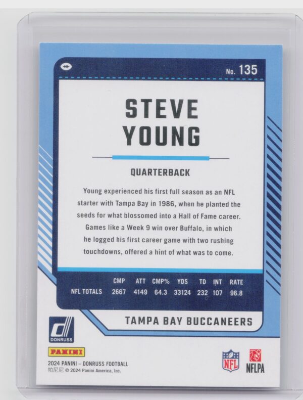 2024 Donruss Steve Young 135 Buccaneers - Image 3