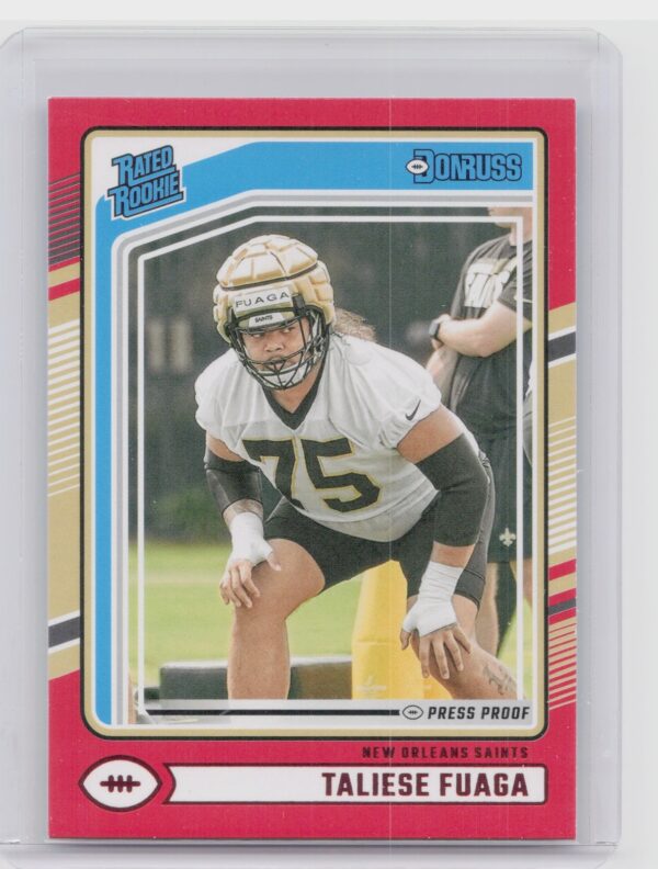 2024 Donruss Taliese Fuaga Press Proof Red RC 310 Saints