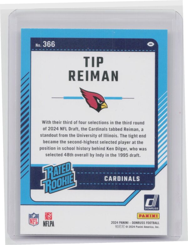 2024 Donruss Tip Reiman RC 366 Cardinals - Image 3