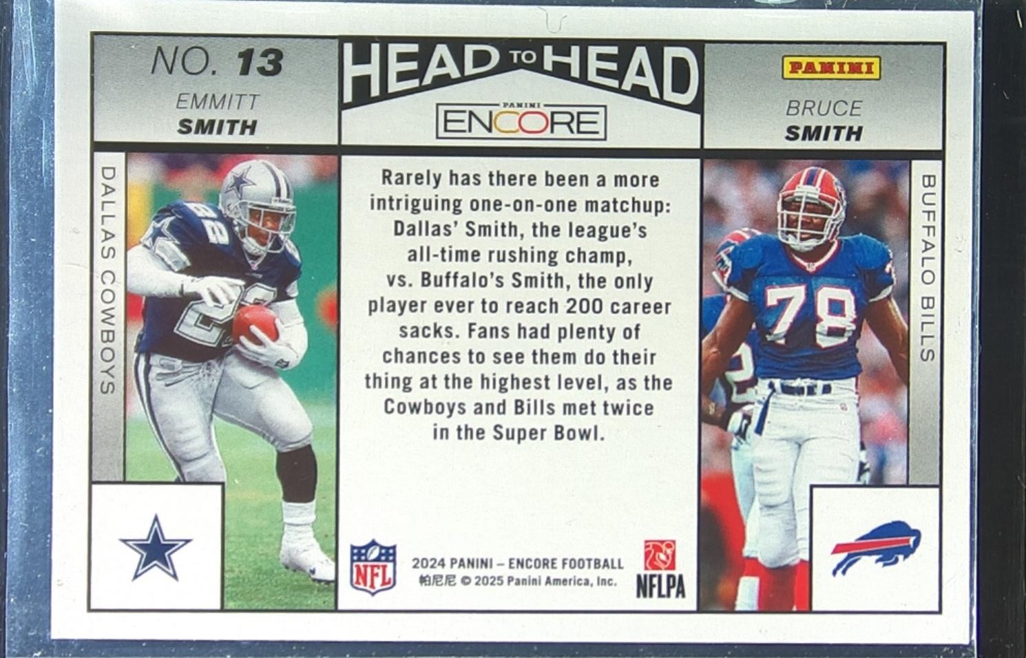 2024 Encore Emmitt Smith / Bruce Smith #13 Bills Head to Head - Image 3