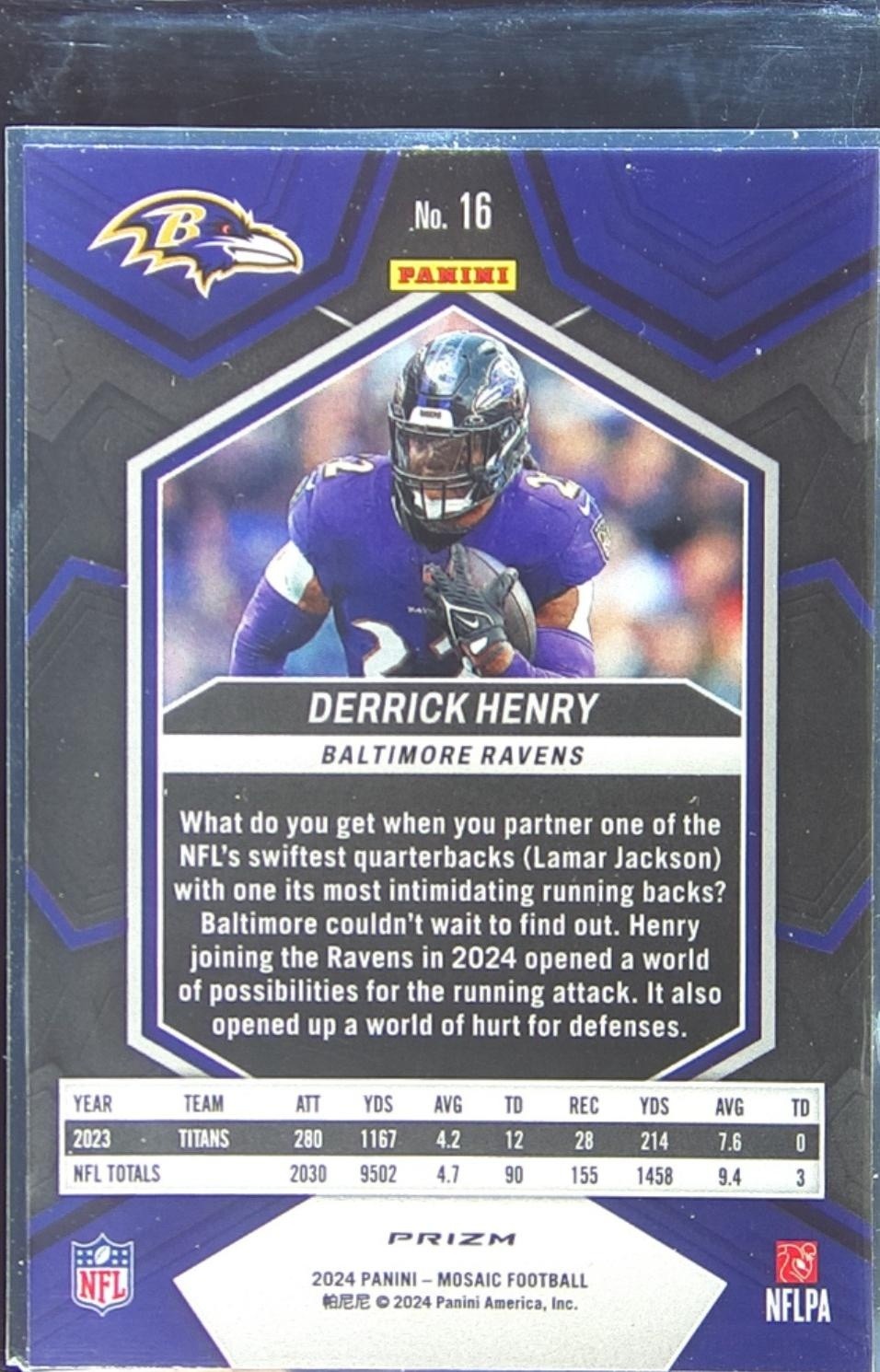 2024 Mosaic Derrick Henry Red Sparkle 16 Ravens - Image 3