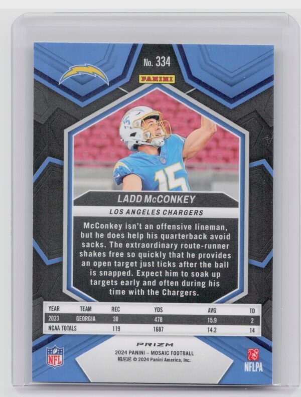 2024 Panini Mosaic Ladd McConkey Mosaic 334 Chargers - Image 3