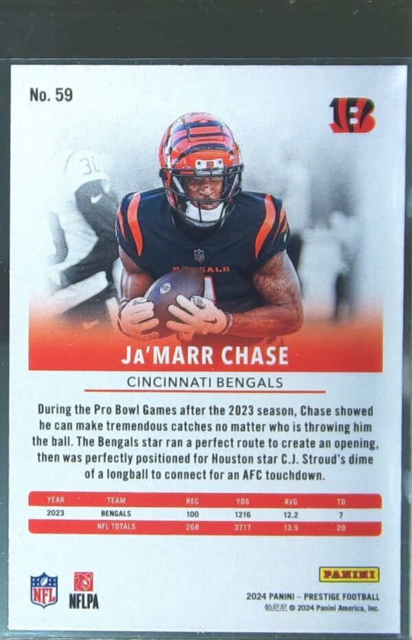 2024 Panini Prestige Ja'Marr Chase Diamond Xtra Points 59 Bengals - Image 3
