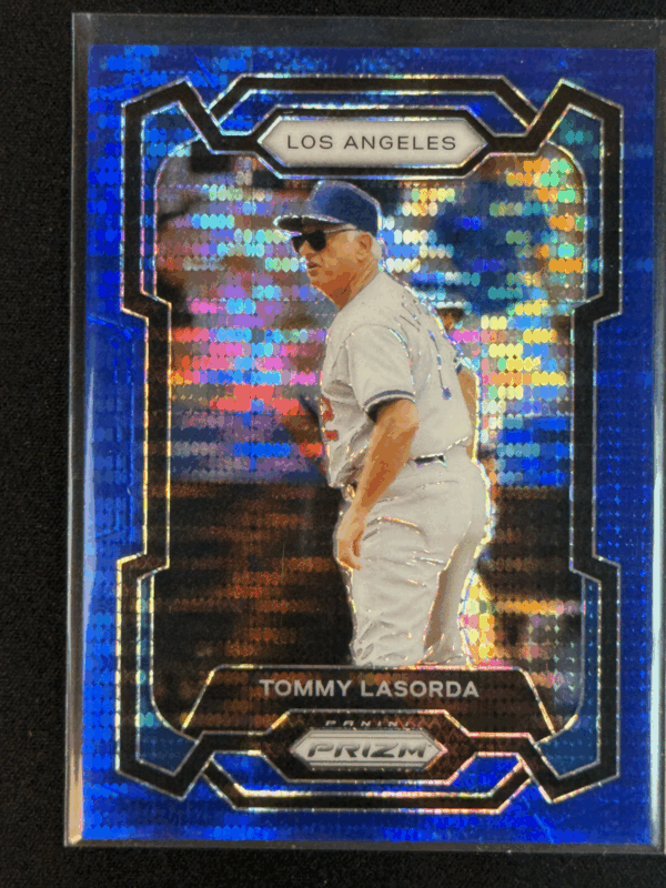 2024 Panini Prizm Tommy Lasorda Blue Pulsar /75 Dodgers #240