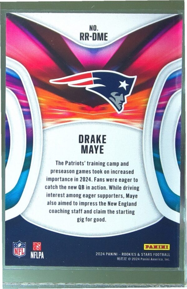 2024 Panini Rookies & Stars Drake Maye RC #RR-DME Patriots Rookie Rush - Image 3