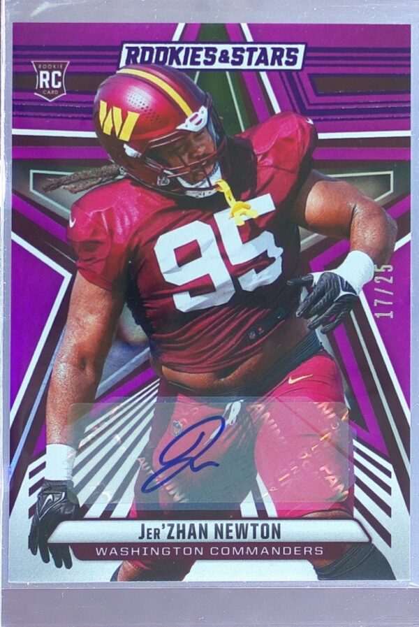 2024 Panini Rookies & Stars Jer'Zhan Newton Signatures Purple Auto /25 RC 152