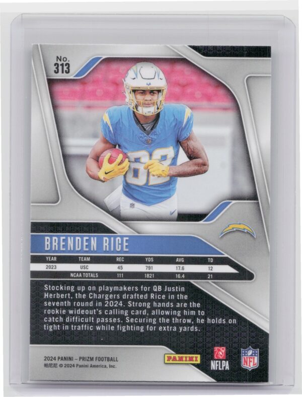 2024 Prizm Brenden Rice RC 313 Chargers - Image 3