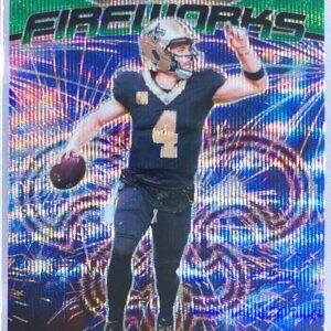 2024 Prizm Derek Carr 11 Saints Fireworks Wave Green Prizm