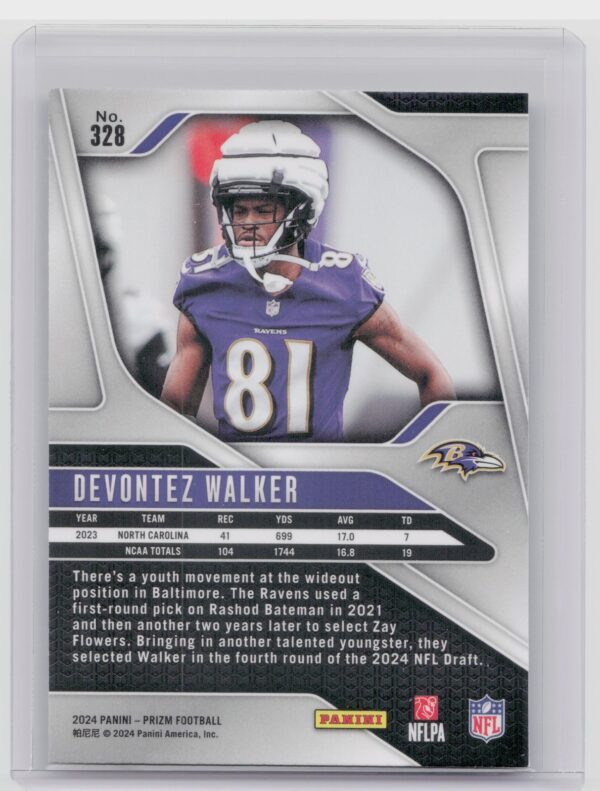 2024 Prizm Devontez Walker RC 328 Ravens - Image 3