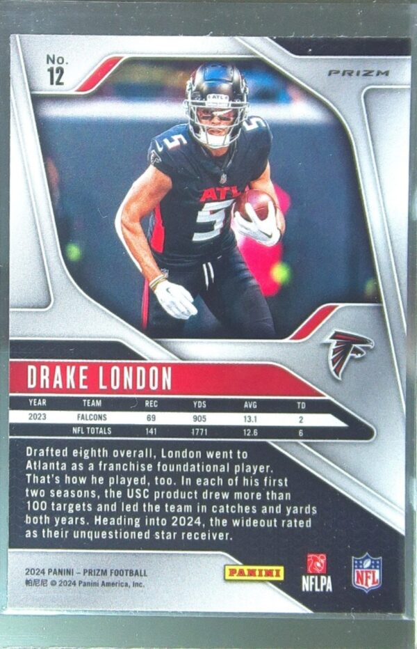 2024 Prizm Drake London Silver 12 Falcons - Image 3