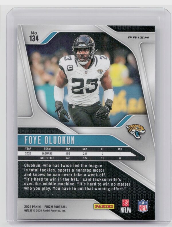 2024 Prizm Foye Oluokun Green Ice 134 Jaguars - Image 3