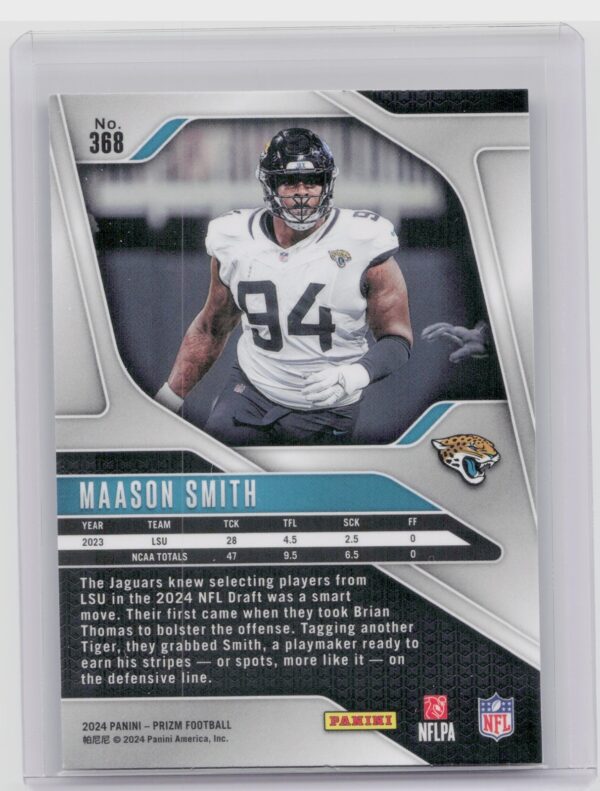2024 Prizm Maason Smith RC 368 Jaguars - Image 3