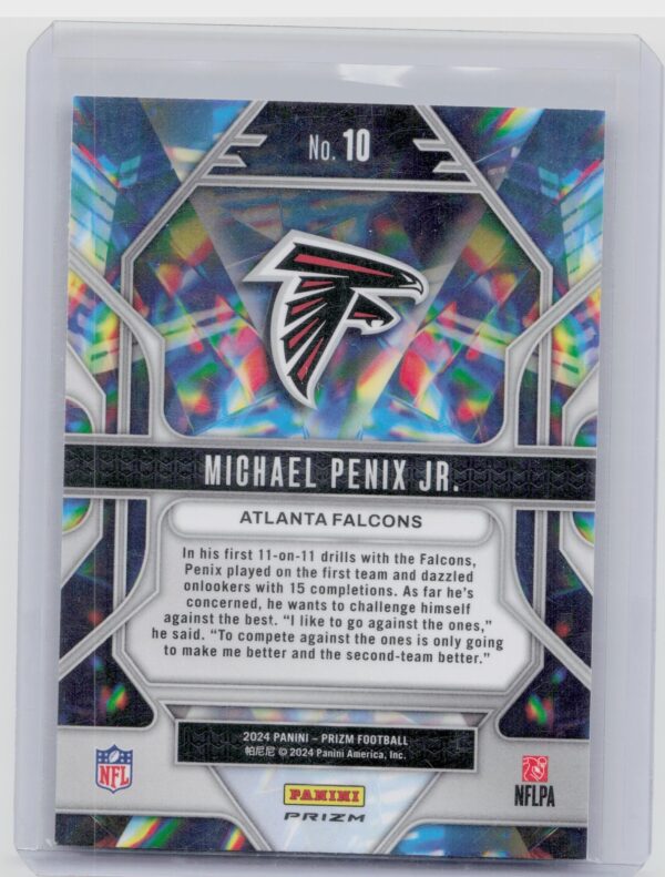 2024 Prizm Michael Penix Jr. 10 Falcons Prizmatic Silver Prizm - Image 3