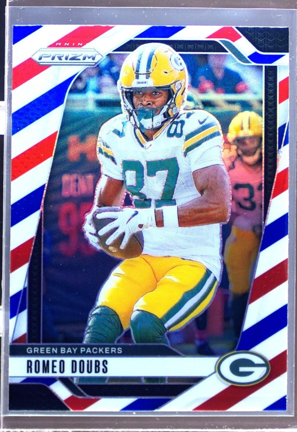 2024 Prizm Romeo Doubs Red White and Blue 104 Packers