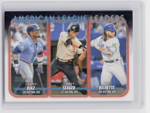 2024 Topps AL Leaders Batting Average (Yandy Díaz / Corey Seager / Bo Bichette