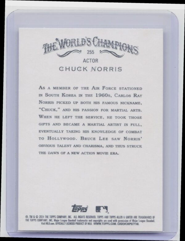 2024 Topps Allen & Ginter Chuck Norris #255 - Image 3