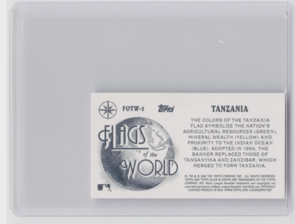 2024 Topps Allen & Ginter Tanzania #FOTW-5 Mini Flags of the World - Image 3