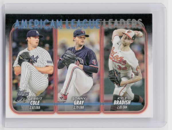 2024 Topps American League Leaders ERA (Gerrit Cole / Sonny Gray / Kyle Bradish)