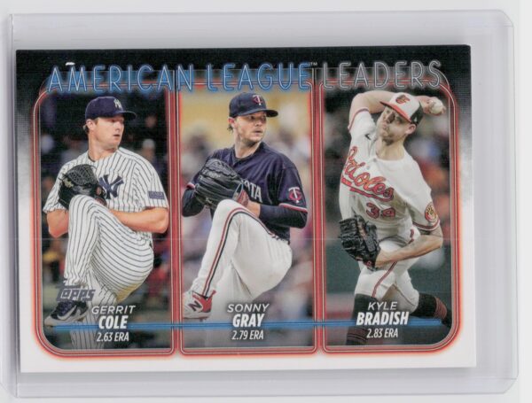 2024 Topps American League Leaders ERA (Gerrit Cole / Sonny Gray / Kyle Bradish)