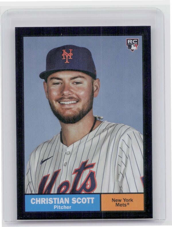 2024 Topps Archives Christian Scott Black Foilboard #9 Mets