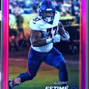 2024 Topps Chrome Audric Estime Pink Refractor #222 Broncos