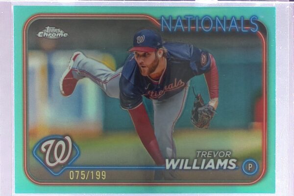 2024 Topps Chrome Update Trevor Williams Aqua Refractors /199 #USC56 Nationals