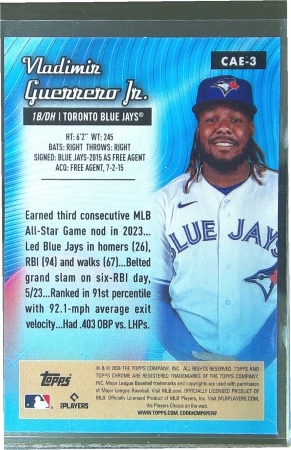 2024 Topps Chrome Vladimir Guerrero Jr. #CAE-3 Jays Chrome All Etch - Image 3