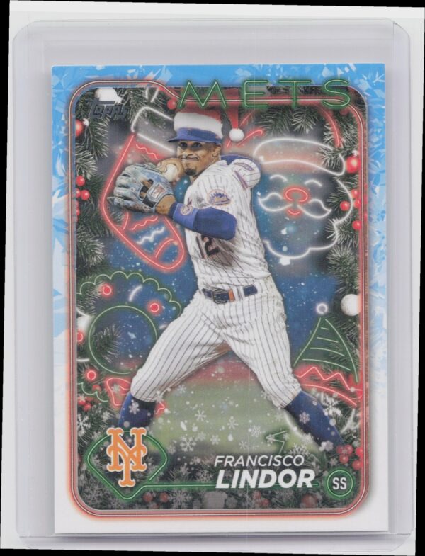2024 Topps Holiday Francisco Lindor SP VAR #H36 Mets