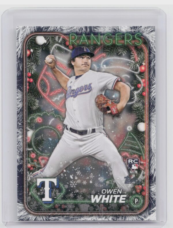 2024 Topps Holiday Owen White Holiday Tree #H143 Rangers