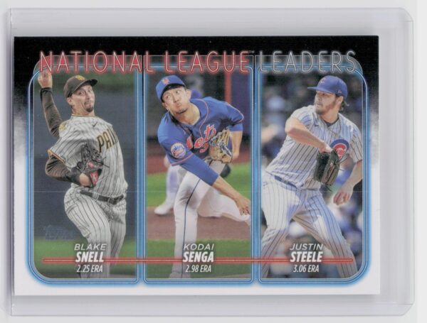 2024 Topps NL Leaders ERA (Blake Snell / Kodai Senga / Justin Steele