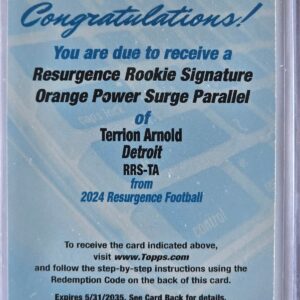2024 Topps Resurgence Terrion Arnold Orange refractor auto /25 redemption