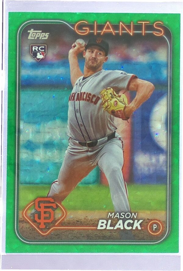 2024 Topps Update Mason Black Green Crackle Foilboard /499 RC #US179 Giants