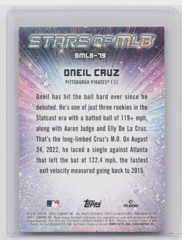 2024 Topps Update Oneil Cruz #SMLB-79 Pirates Stars of MLB - Image 3