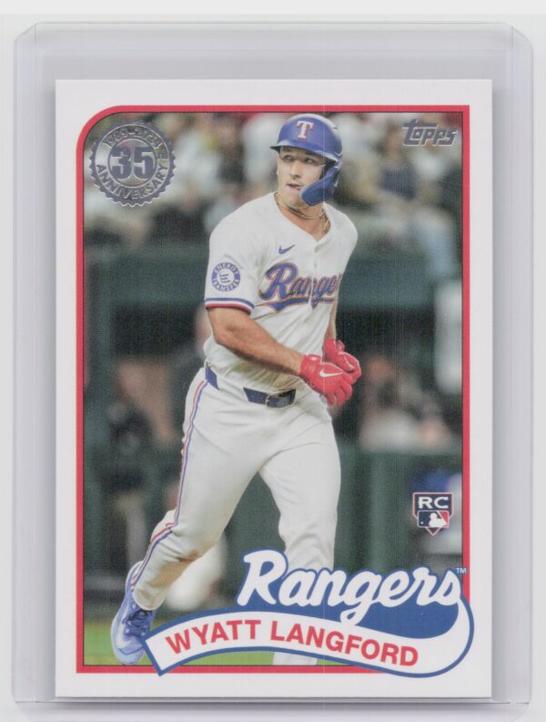 2024 Topps Update Wyatt Langford RC #89US-36 Rangers 1989 Topps Baseball 35th