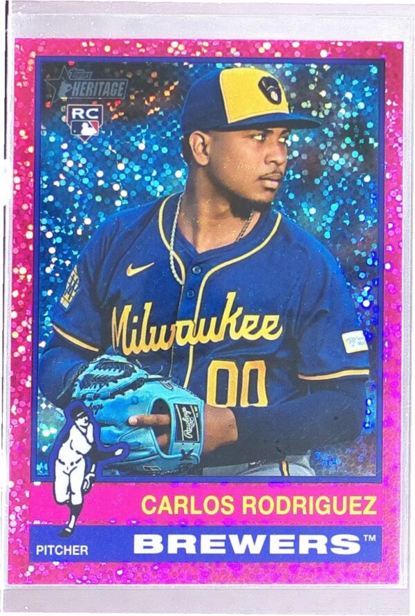2025 Heritage Carlos Rodriguez Chrome Pink Sparkle Refractor RC #452 Brewers