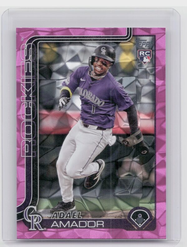 2025 Topps Adael Amador Pink Diamante Foil #191 Rockies