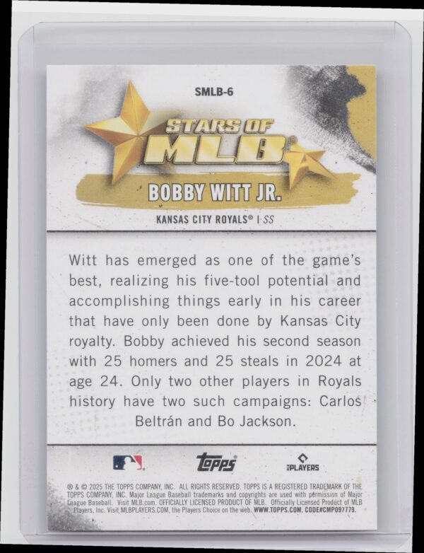 2025 Topps Bobby Witt Jr. #SMLB-6 Royals Stars of MLB - Image 3