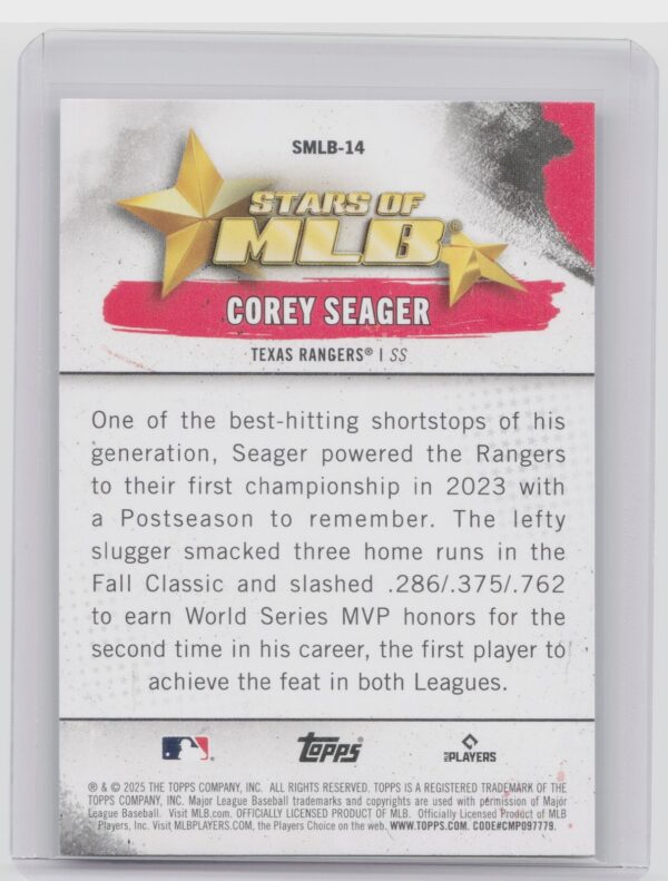 2025 Topps Corey Seager #SMLB-14 Rangers Stars of MLB - Image 3