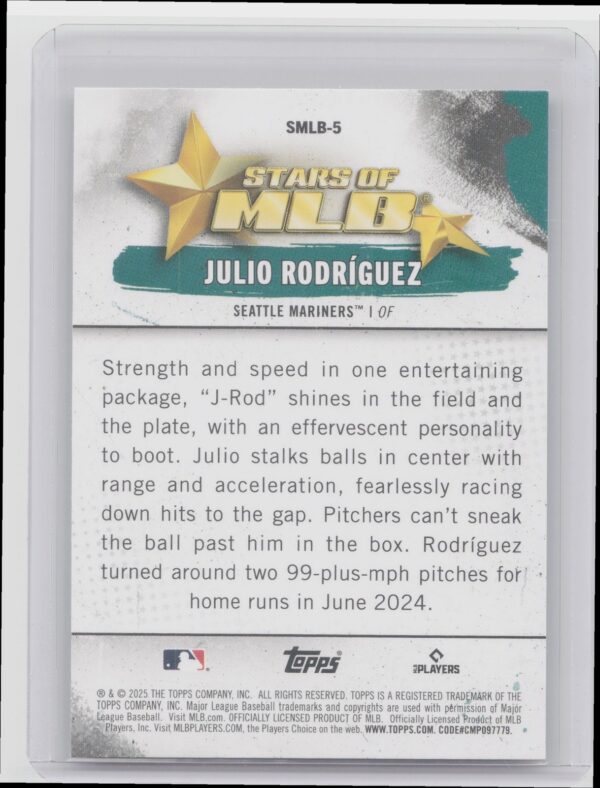 2025 Topps Julio Rodriguez #SMLB-5 Mariners Stars of MLB - Image 3