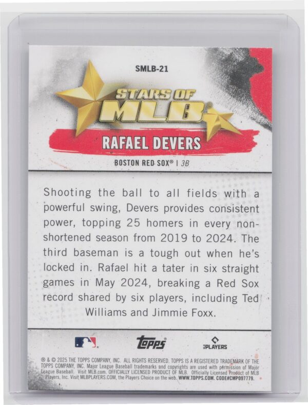 2025 Topps Rafael Devers #SMLB-21 Sox Stars of MLB - Image 3