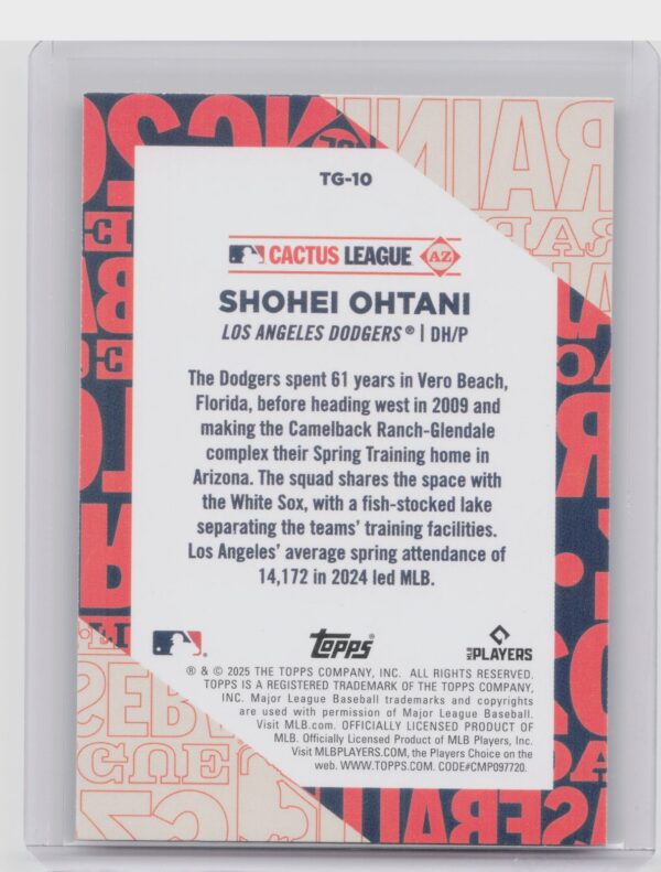 2025 Topps Shohei Ohtani #TG-10 Dodgers Training Grounds - Image 3