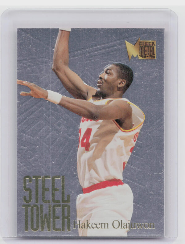 1995-96 Metal Hakeem Olajuwon #6 Rockets Steel Tower