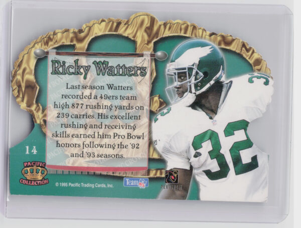 1995 Pacific Crown Royale Ricky Watters Copper #14 Eagles - Image 3