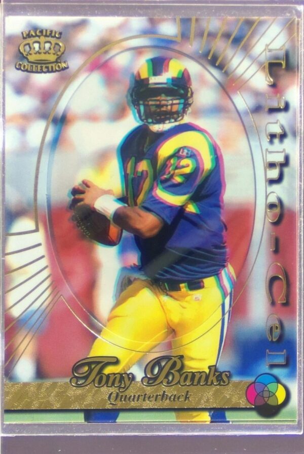 1996 Pacific Litho-Cel Tony Banks RC #Litho-81 Rams