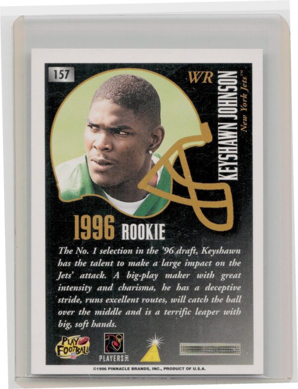 1996 Pinnacle Summit Premium Stock Keyshawn Johnson #157 Jets - Image 3