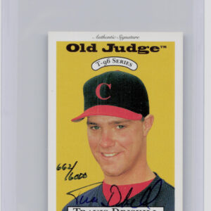 1996 Signature Rookies Old Judge Travis Driskill AU SN6000 #9 Indians Signatures