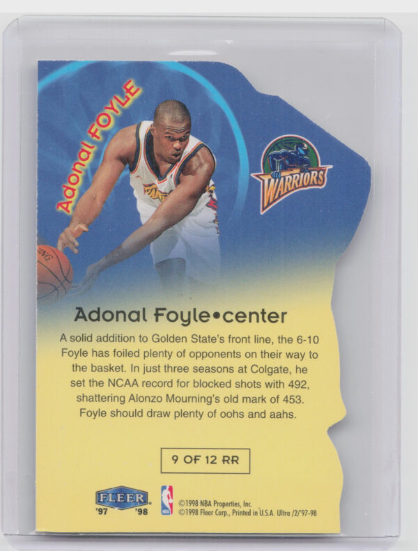 1997-98 Ultra Adonal Foyle #9 RR Warriors Rim Rockers - Image 3